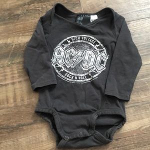 AC/DC band tee long sleeve onesie